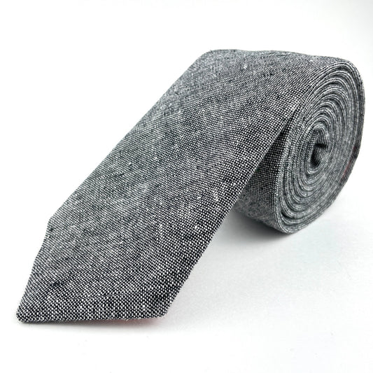 Grey or charcoal chambray neck tie made in America