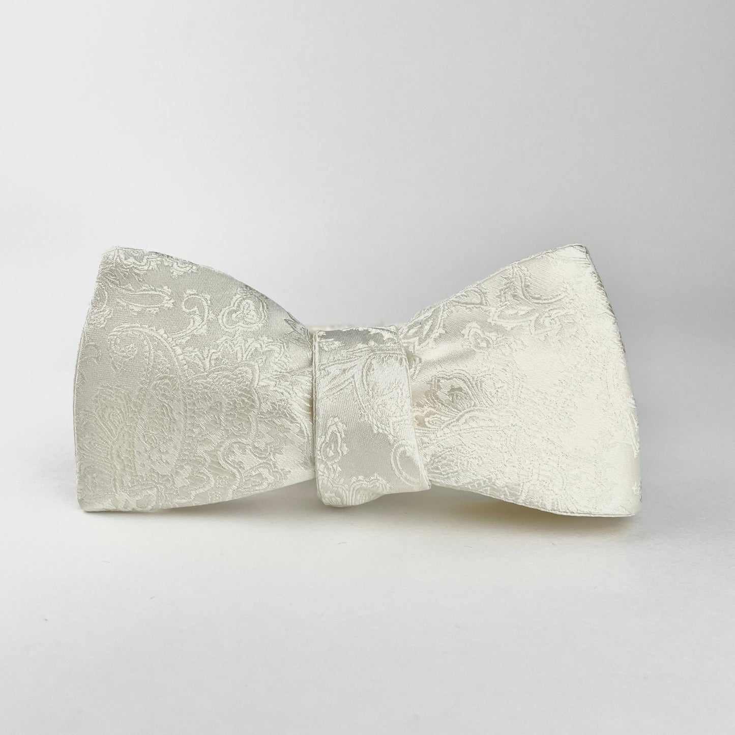 Formal white silk bow tie made in America