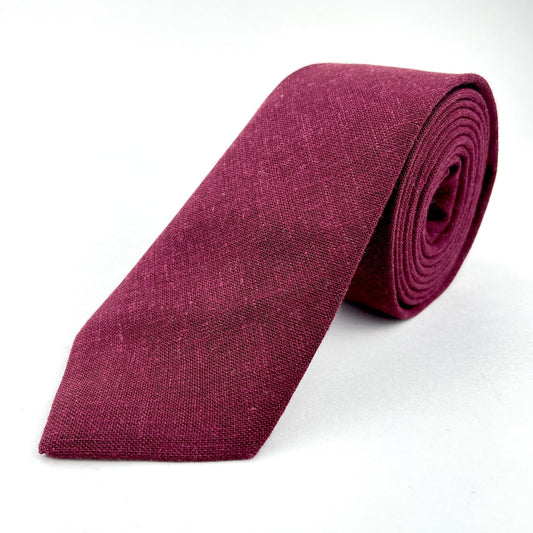 Eggplant color linen neck tie made in American