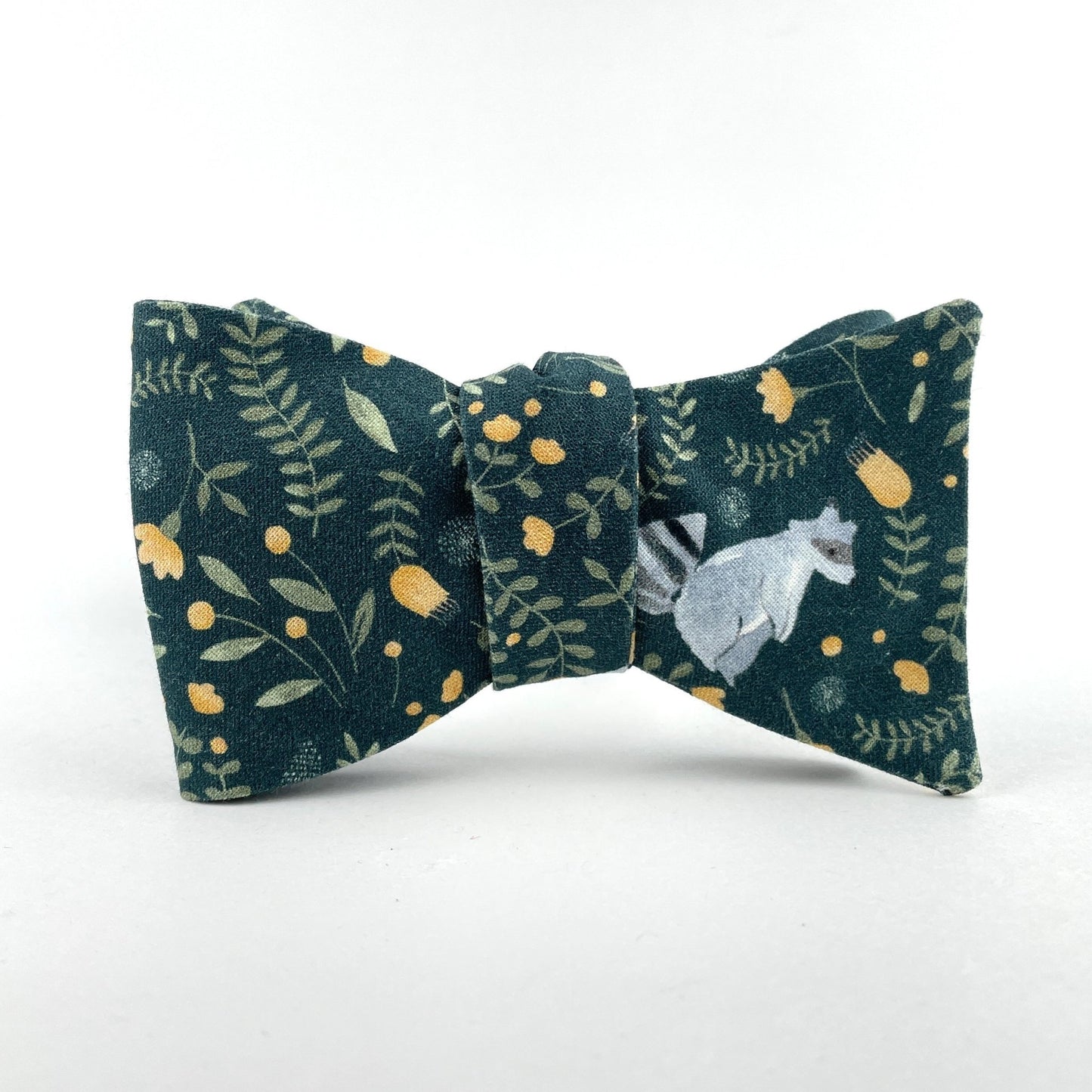 Blue bowtie with flowers and animals made in America